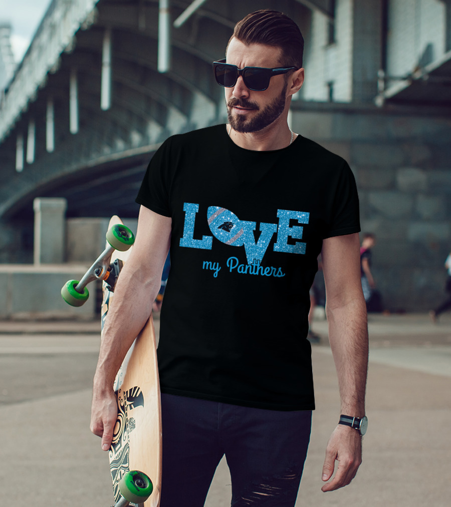 Sparkling Love My Panthers Football Fans T-Shirt