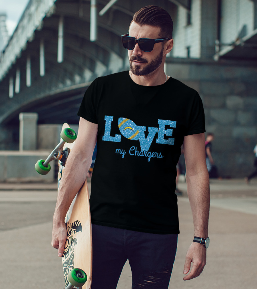 Love My Chargers Football Design For Los Angeles Fans T-Shirt