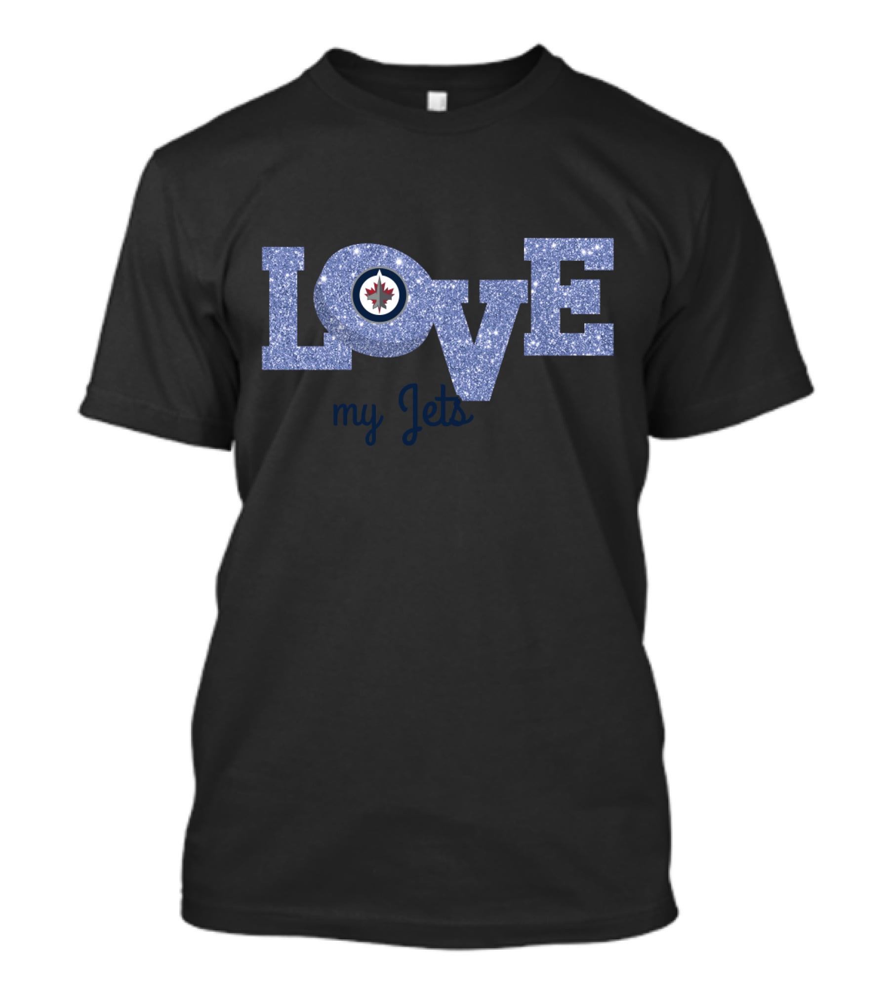 Winnipeg Jets Glitter Love My Jets Fan Emblem T-Shirt