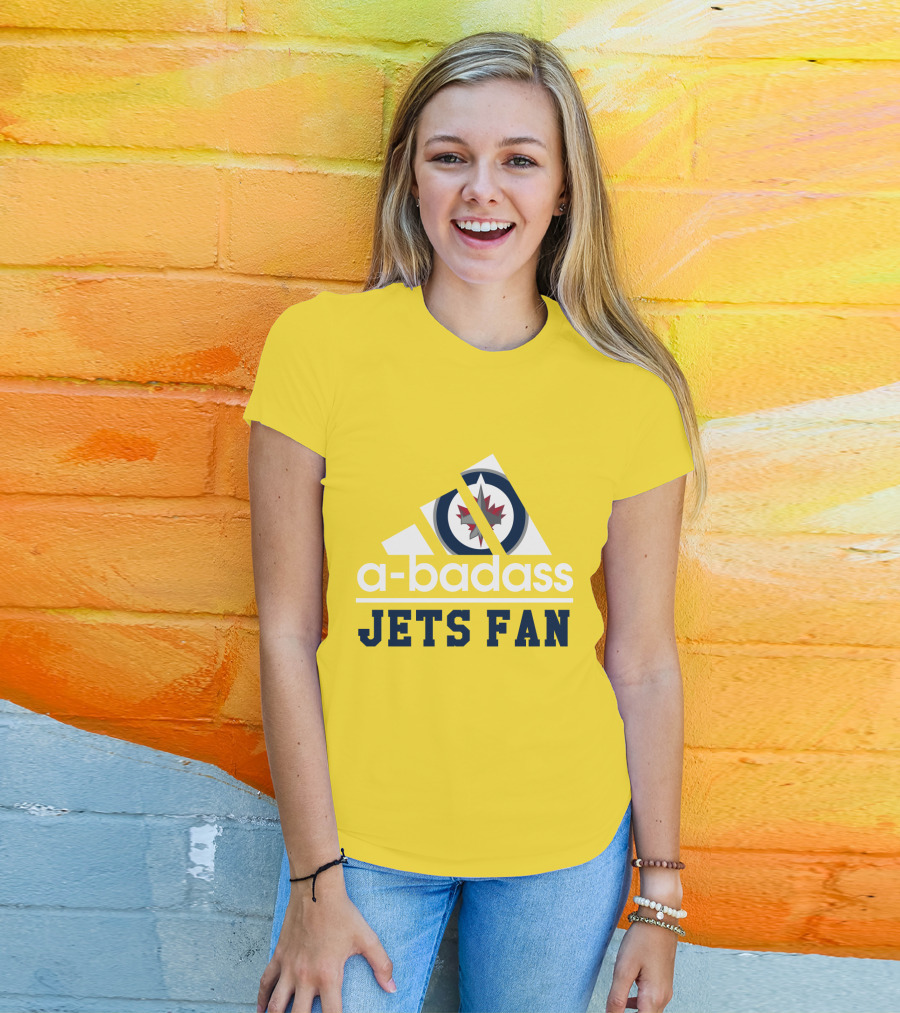 Jets Fan A-Badass Winnipeg Logo Cool T-Shirt