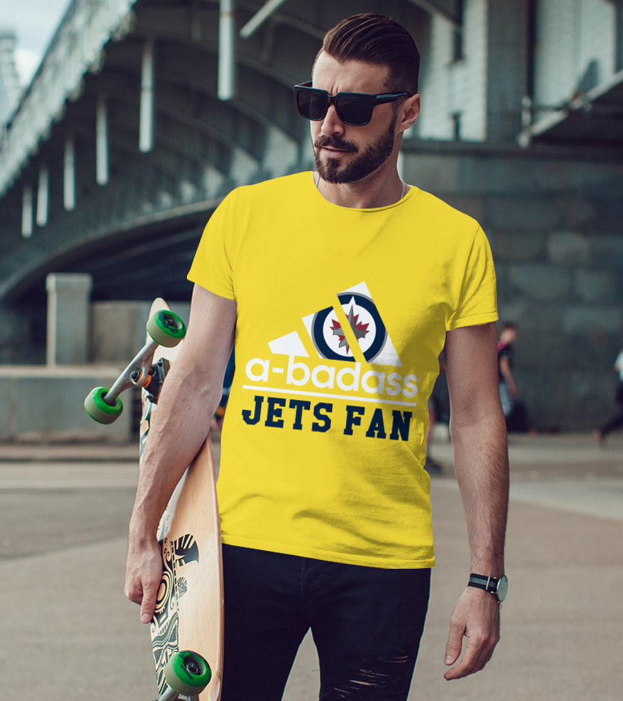 Jets Fan A-Badass Winnipeg Logo Cool T-Shirt