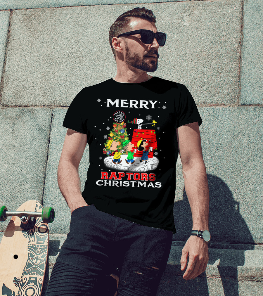 Merry Raptors Christmas Toronto Snoopy Fans T-Shirt