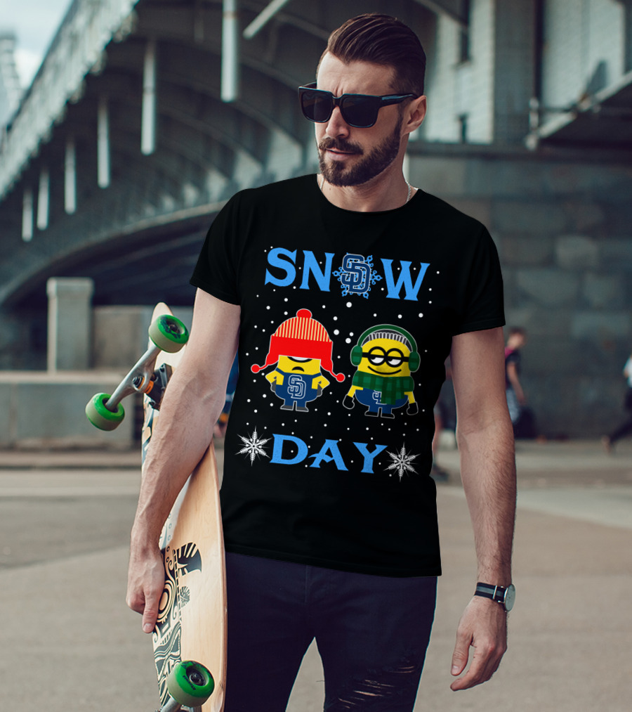 San Diego Padres Minions Snow Day Fan Gear T-Shirt