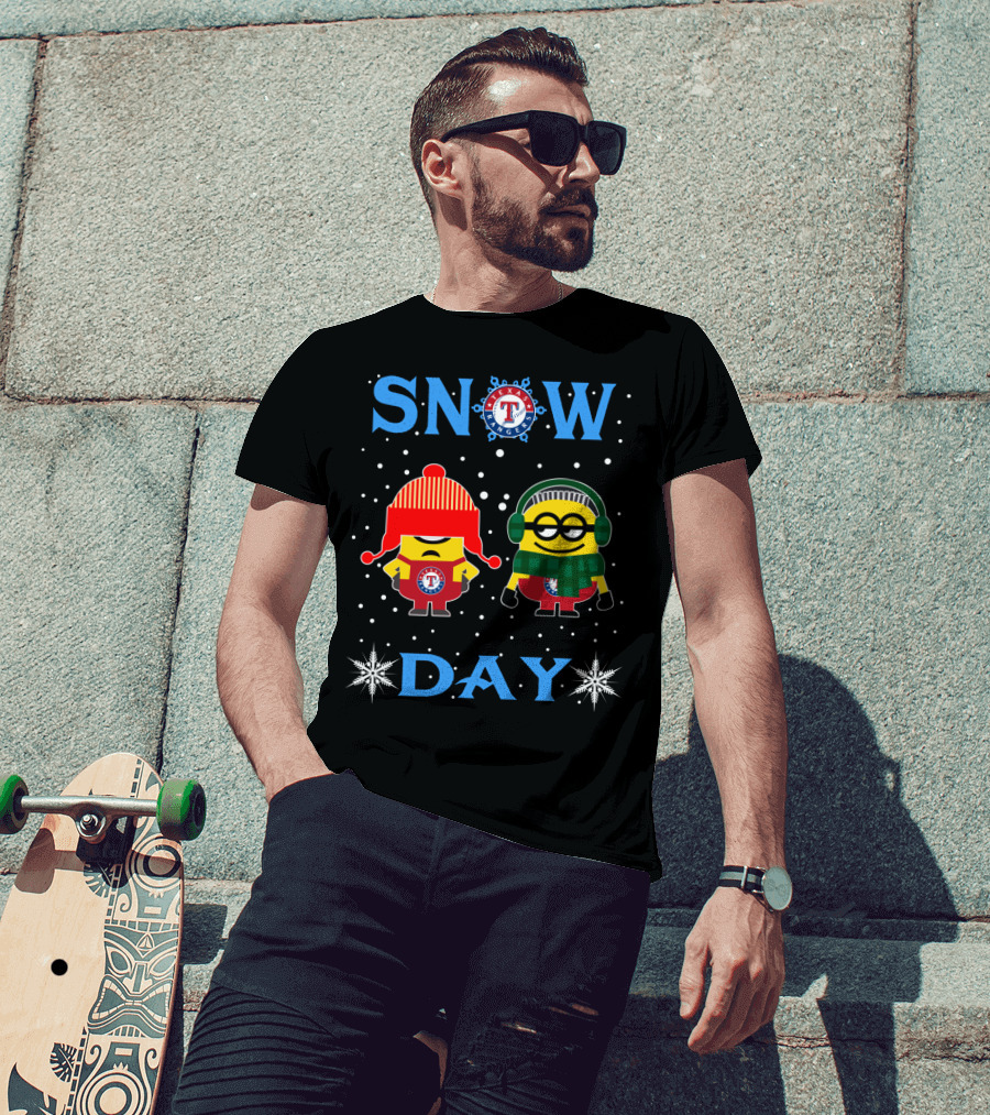Texas Rangers Snow Day With Minion Fans T-Shirt