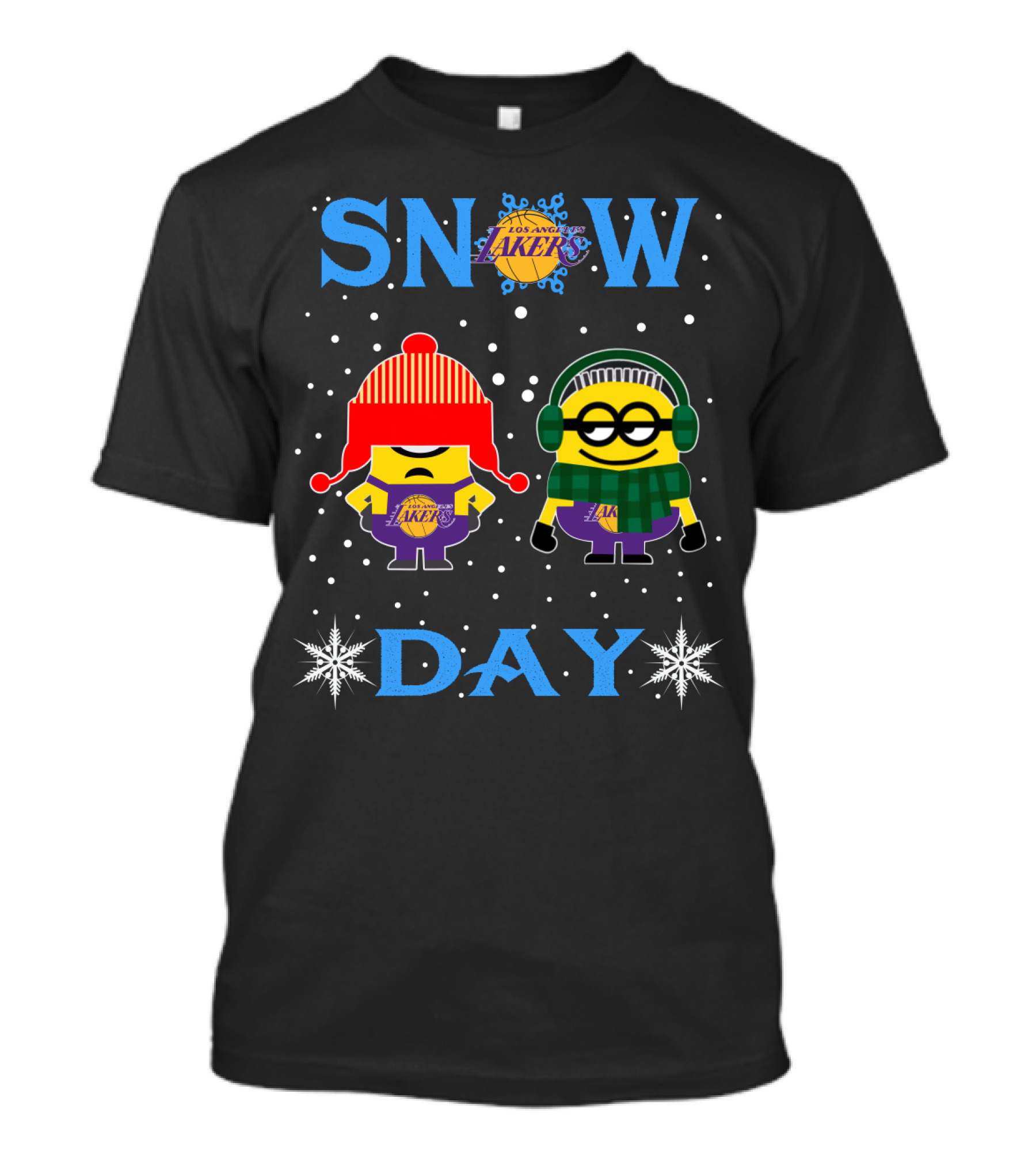 Snow Day Los Angeles Lakers Minions Winter Fun T-Shirt