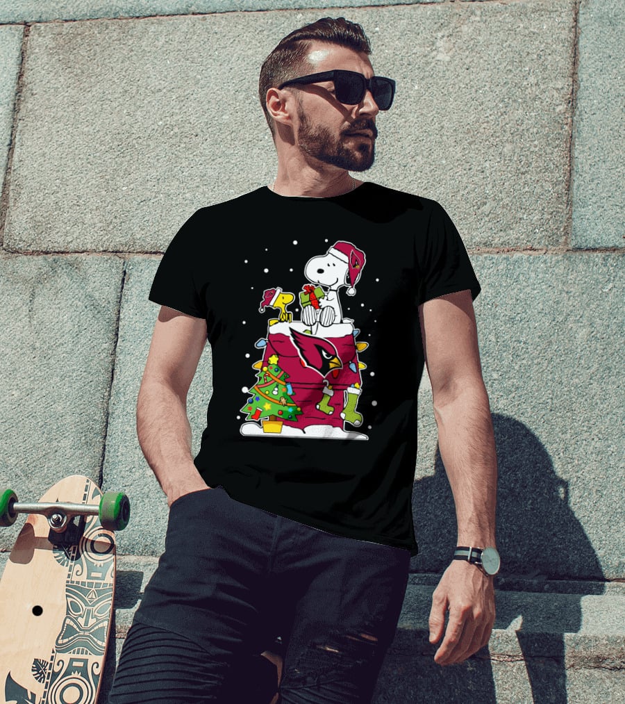 Arizona Cardinals Christmas Snoopy Holiday Festivities T-Shirt