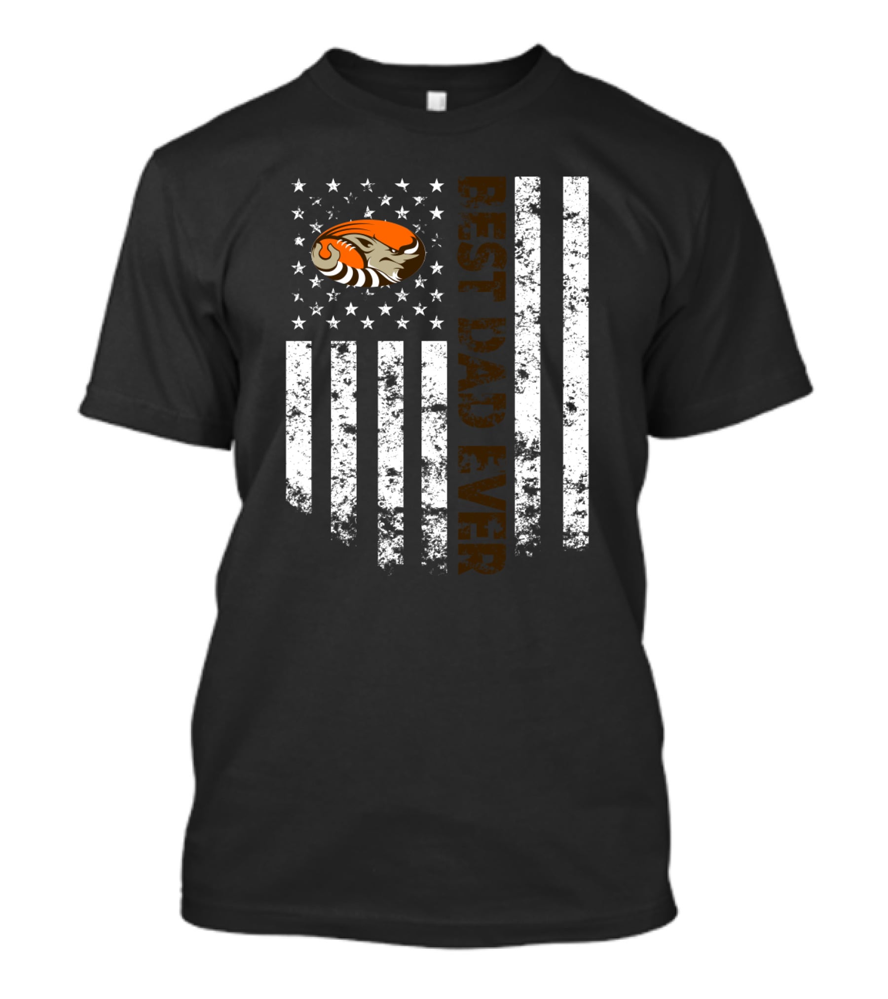 Best Cleveland Browns Dad Ever Flag T-Shirt