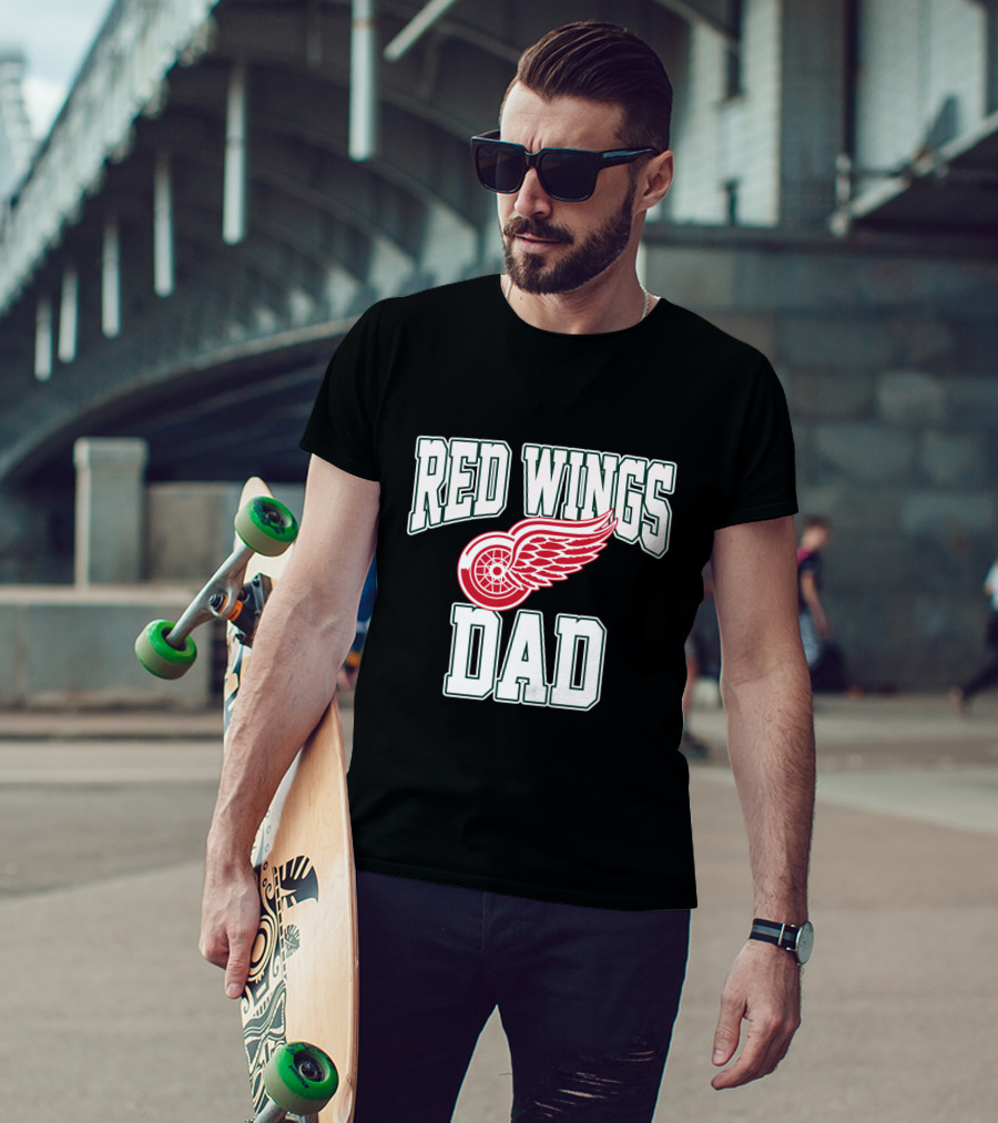 Red Wings Dad Detroit Iconic Hockey T-Shirt