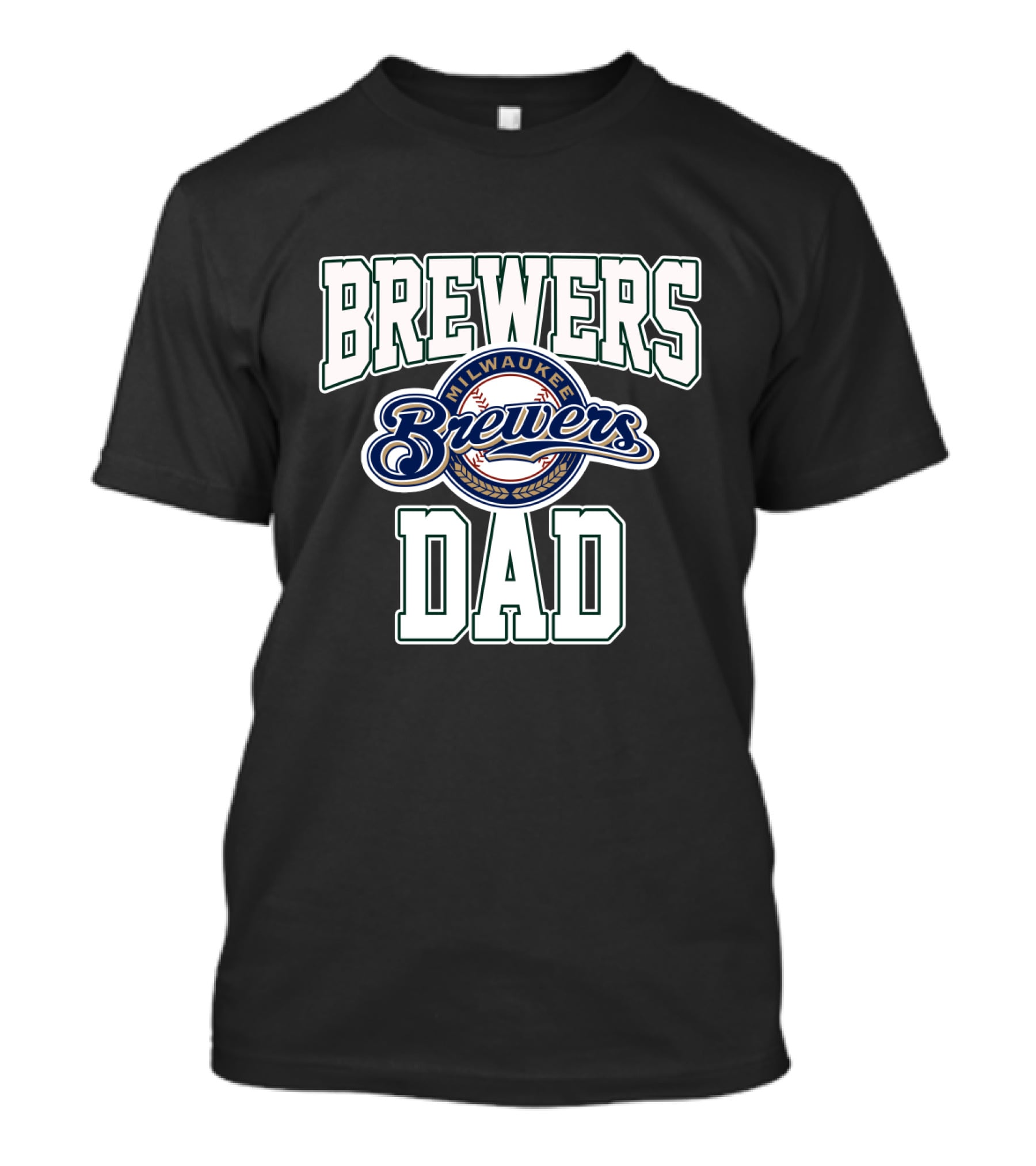 Milwaukee Brewers Dad Team Logo Recognition T-Shirt
