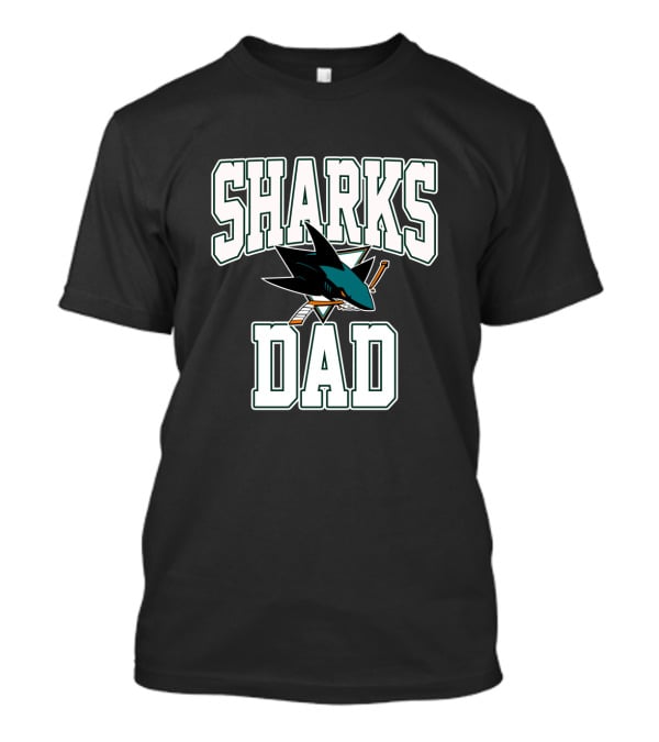 San Jose Sharks Dad Bold Text With Iconic Shark T-Shirt