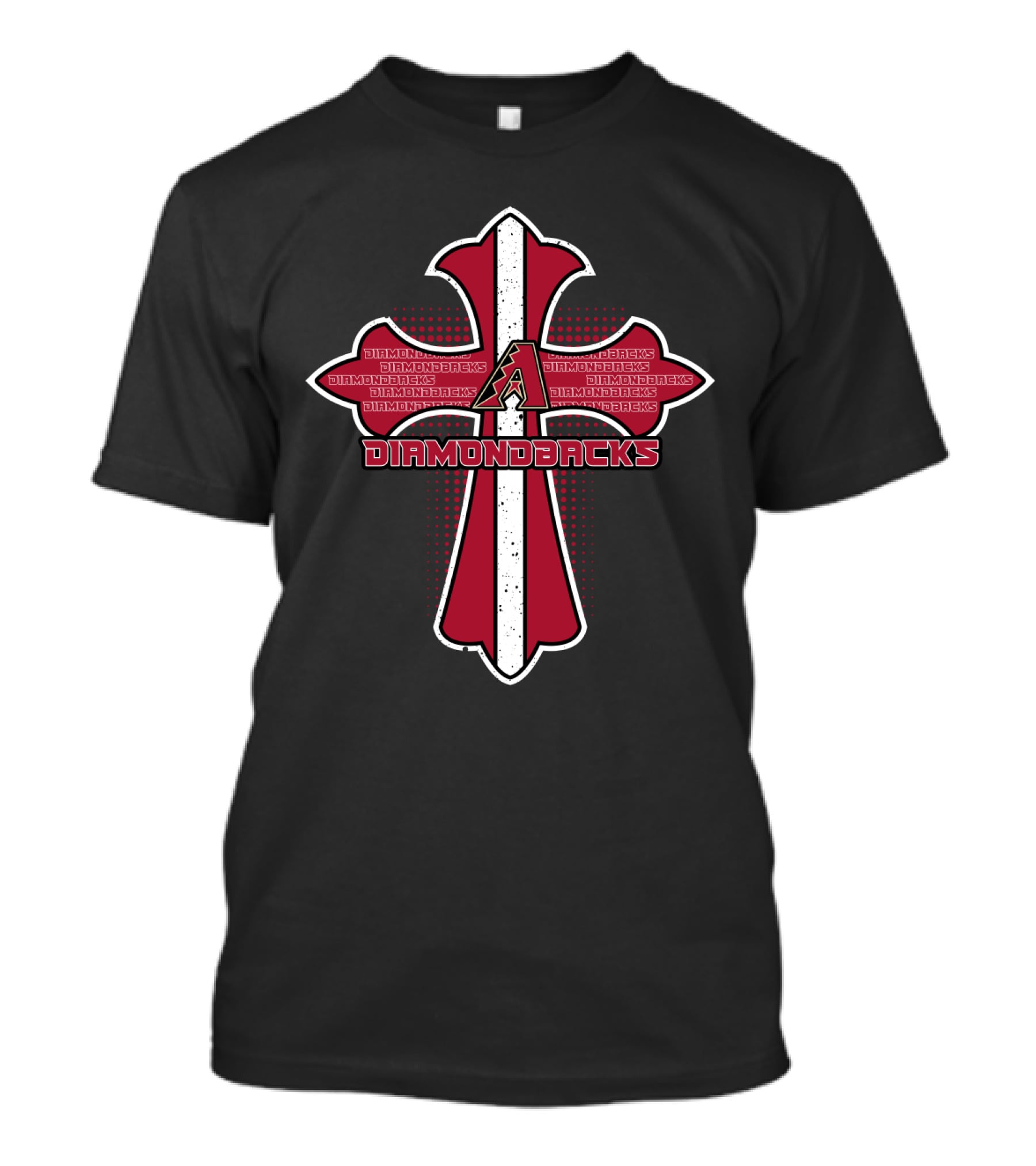 Arizona Diamondbacks Cross With Religious Symbolism And Team Logo Elements T-Shirt