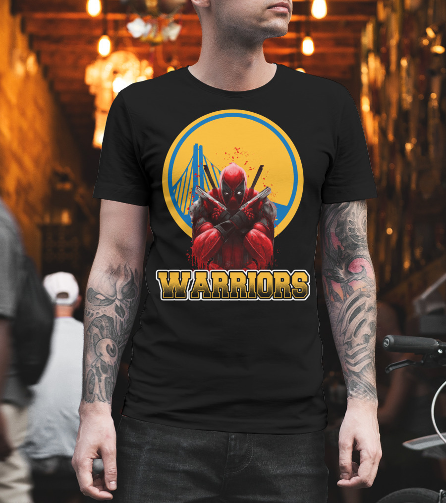 Warriors Deadpool Fans Crossover with Golden State T-Shirt