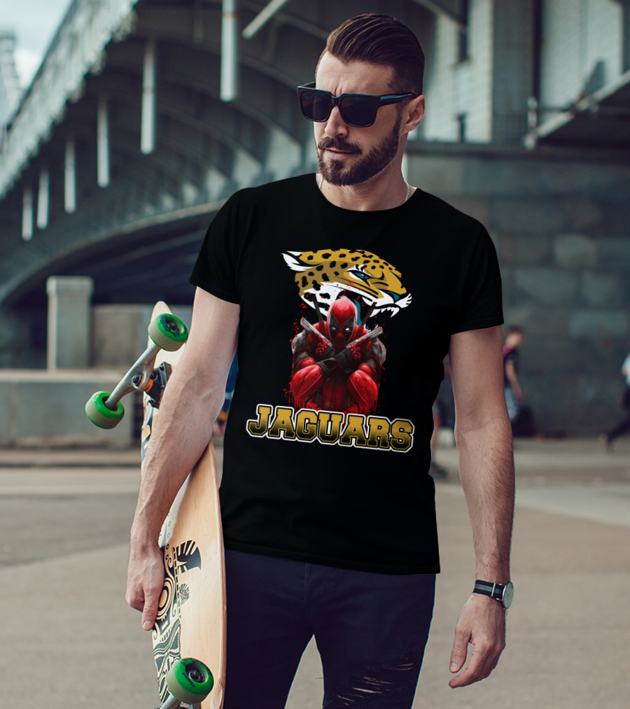 Jacksonville Jaguars NFL Team And Deadpool Crossover T-Shirt