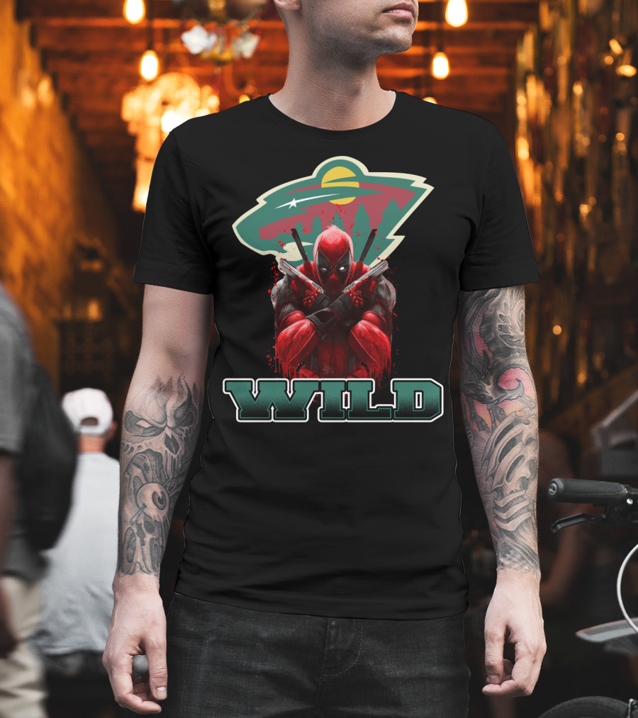 Minnesota Wild NHL And Deadpool Crossover Fans T-Shirt