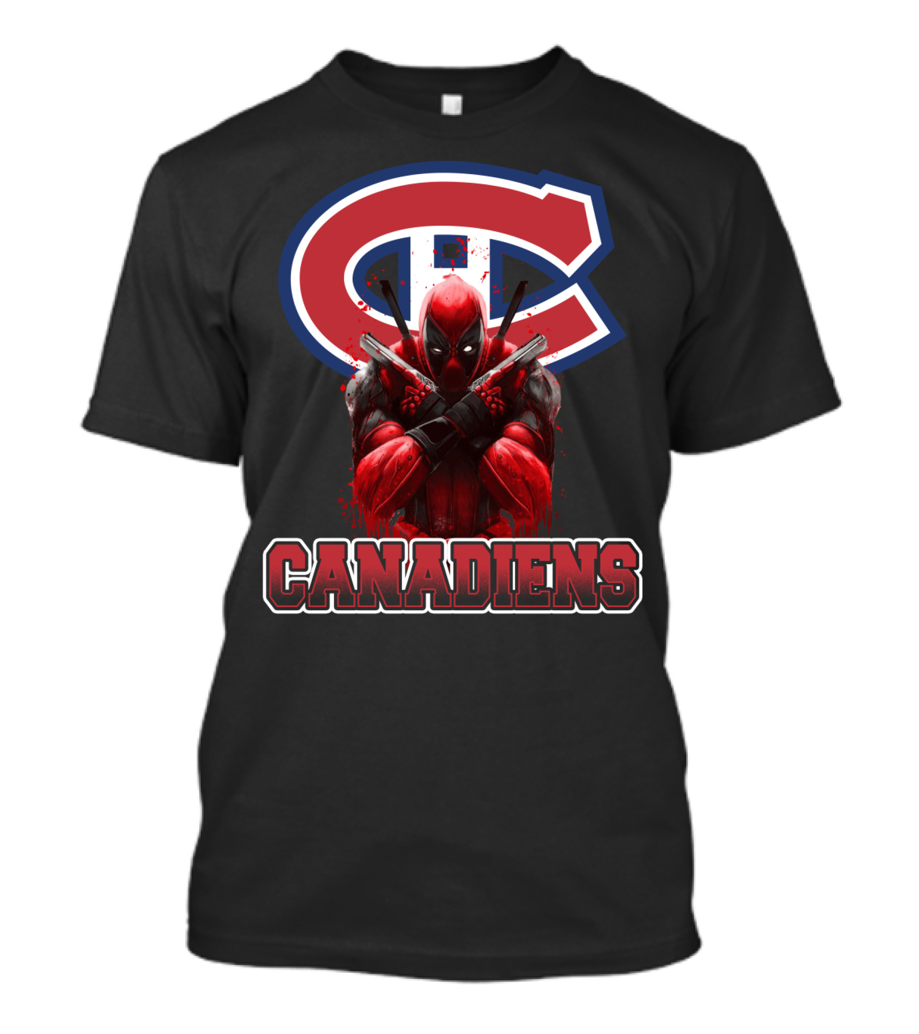 Montreal Canadiens Enthusiasts With Deadpool Fandom Crossover T-Shirt