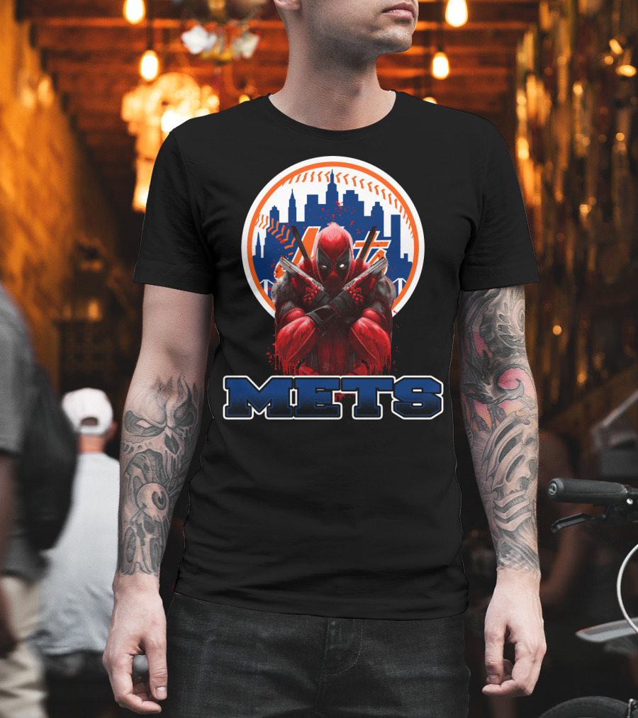 Mets Baseball Meets Deadpool Crossover For New York Fans T-Shirt