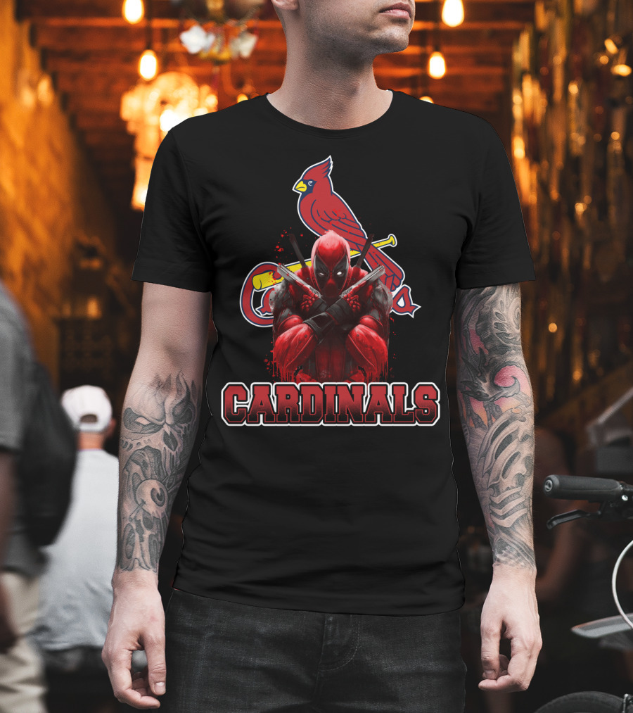 St. Louis Cardinals Deadpool Crossover for Baseball and Marvel Fans T-Shirt