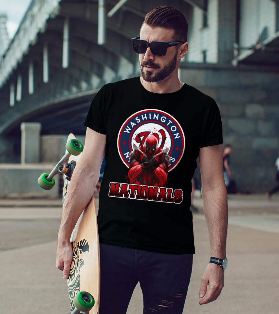 Washington Nationals Deadpool Crossover Fan Merchandise T-Shirt