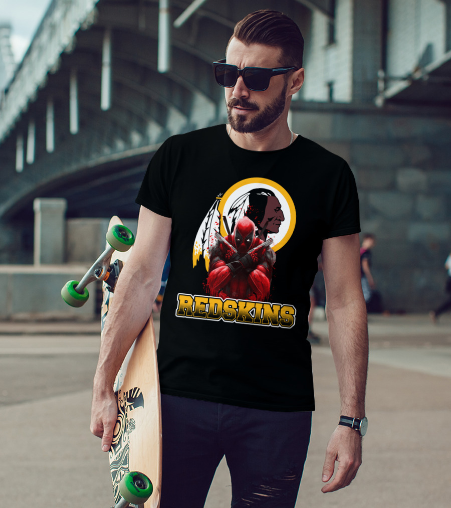 Redskins Deadpool Crossover Nfl Superhero T-Shirt