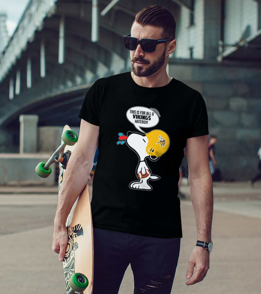 Snoopy Vikings Helmet Football Fans Haters T-Shirt