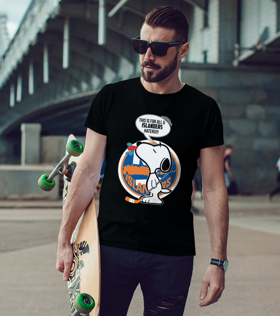 Snoopy Islanders Haters Cartoon With New York Islanders Hockey T-Shirt