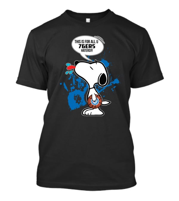 Philadelphia 76ers Fans Snoopy Haters Speech Bubble T-Shirt