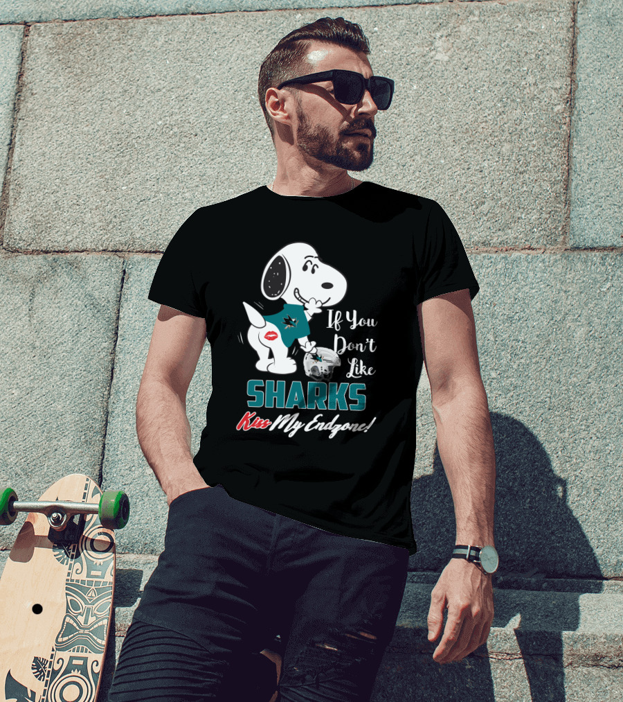 Snoopy If You Don’t Like Sharks Kiss My Endzone San Jose Sharks T-Shirt