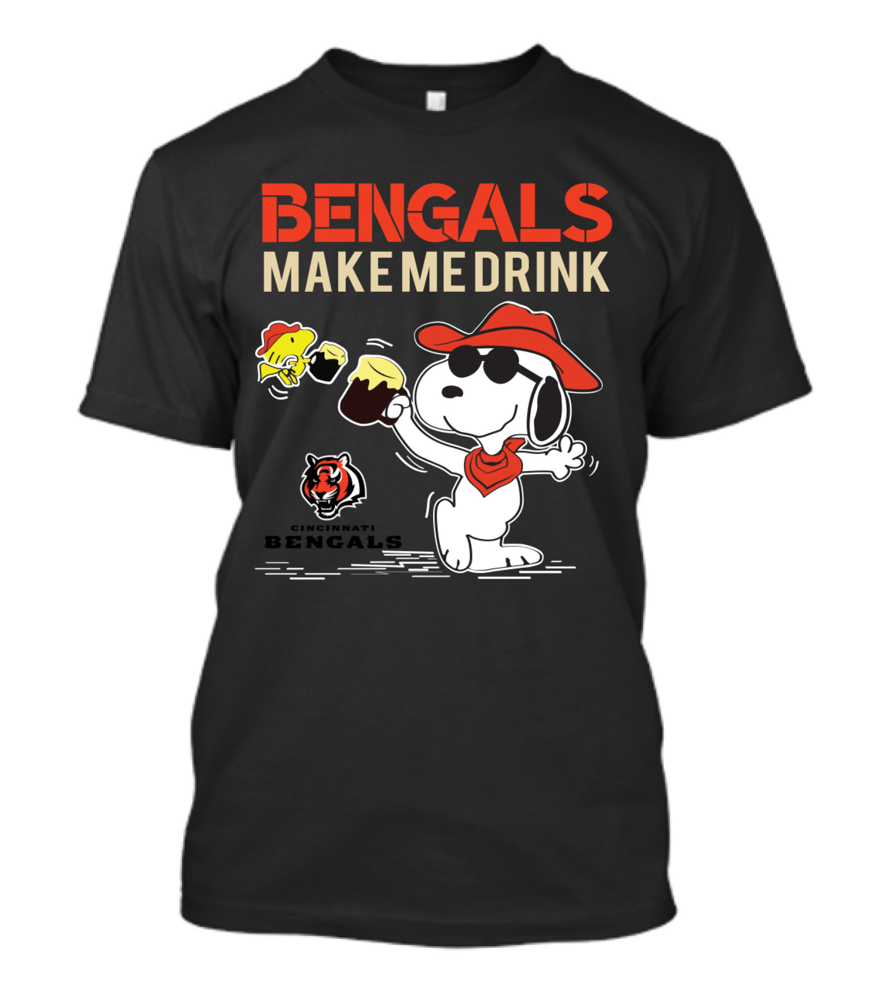 Bengals Make Me Drink Snoopy Cincinnati Bengals T-Shirt