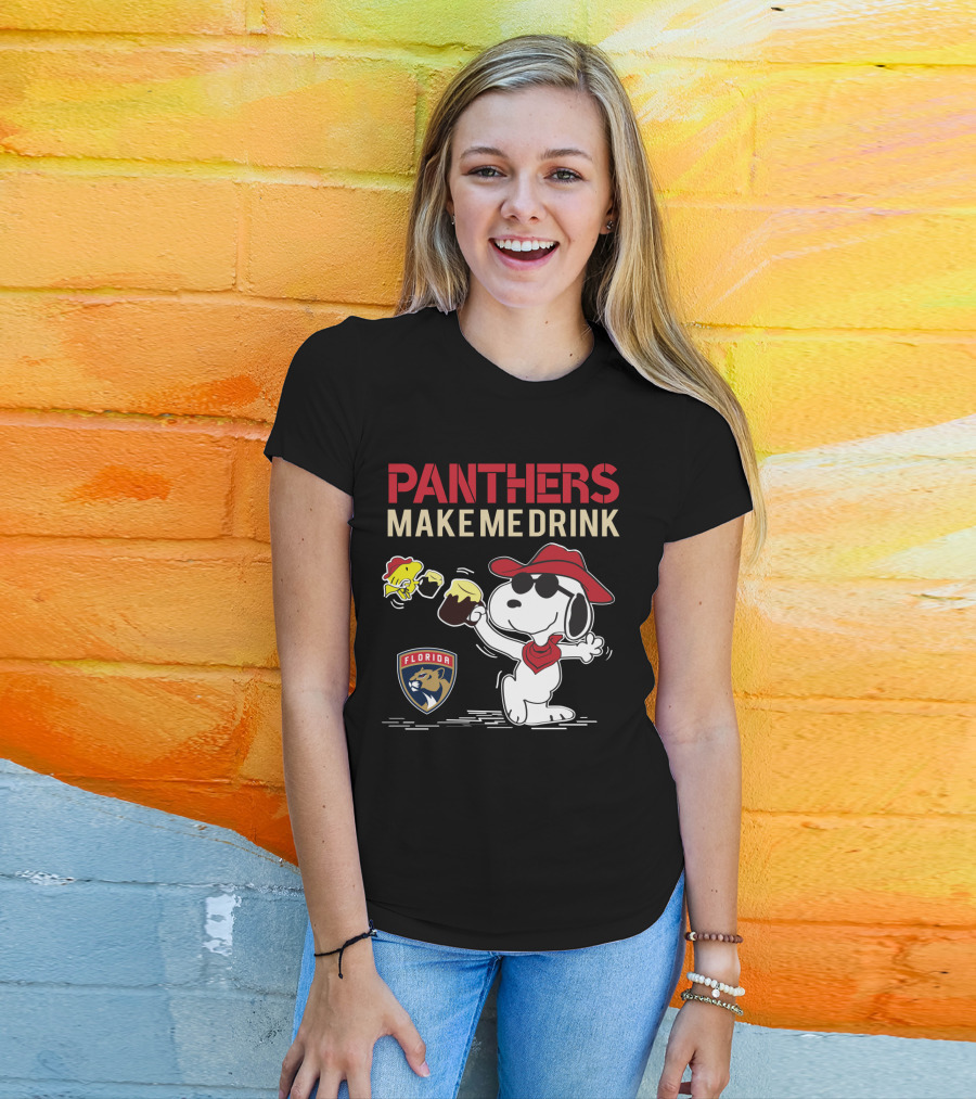 Panthers Make Me Drink Snoopy Florida Panthers Fans T-Shirt