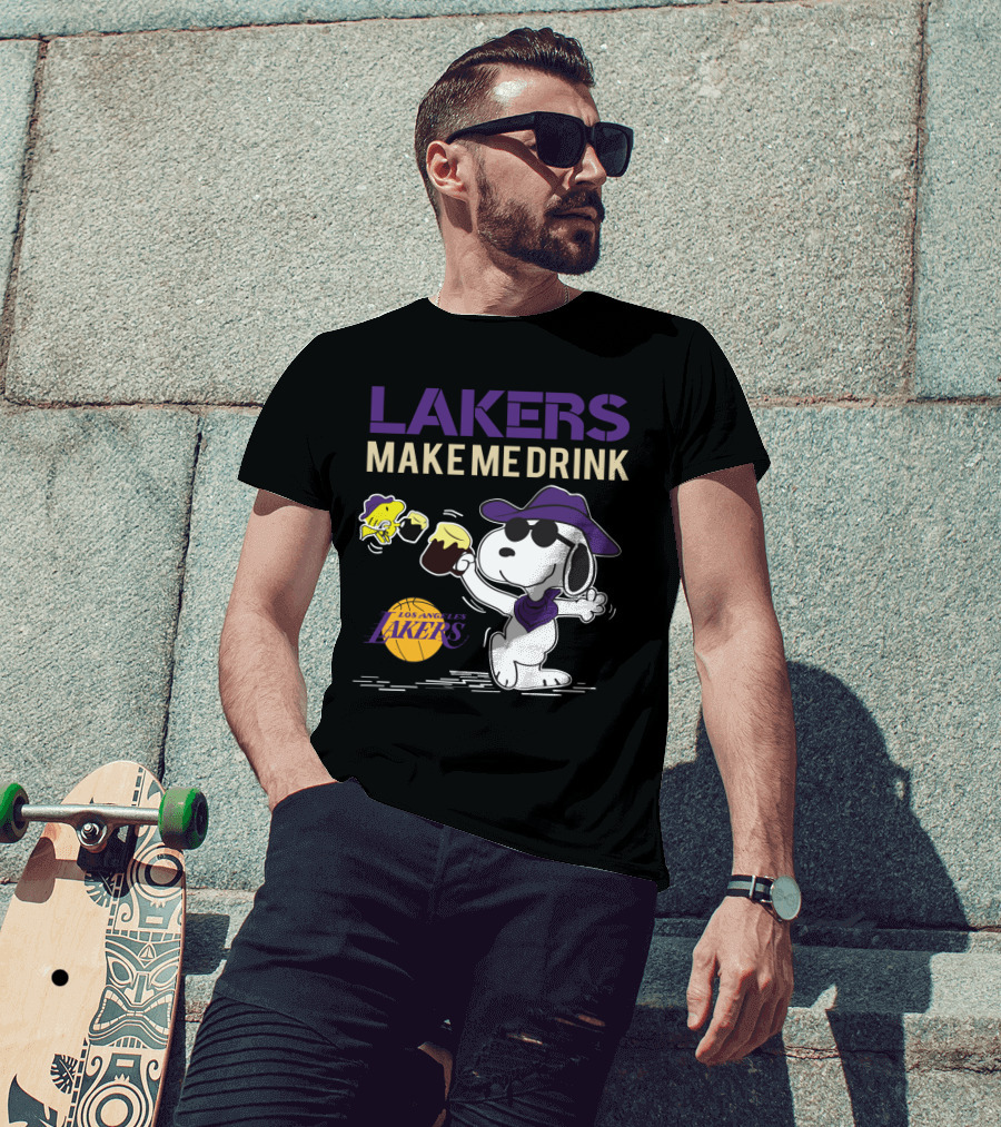 Snoopy Los Angeles Lakers Make Me Drink T-Shirt