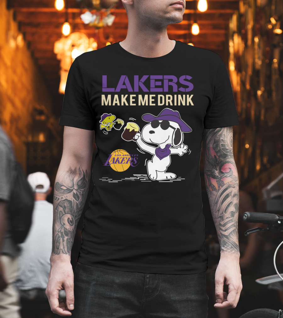 Snoopy Los Angeles Lakers Make Me Drink T-Shirt