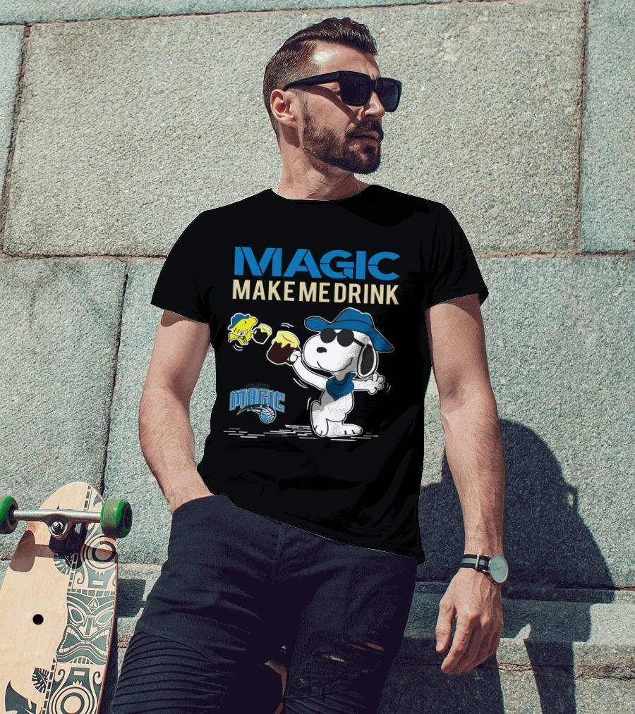 Magic Make Me Drink Snoopy Orlando Magic T-Shirt