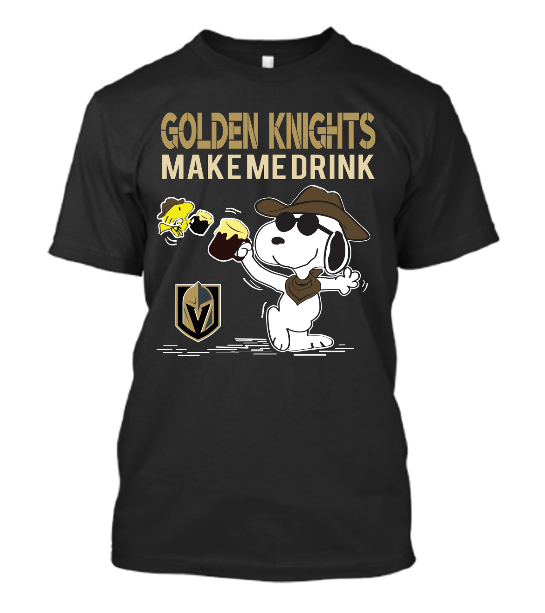 Snoopy Golden Knights Make Me Drink Vegas Fans Peanuts Style T-Shirt