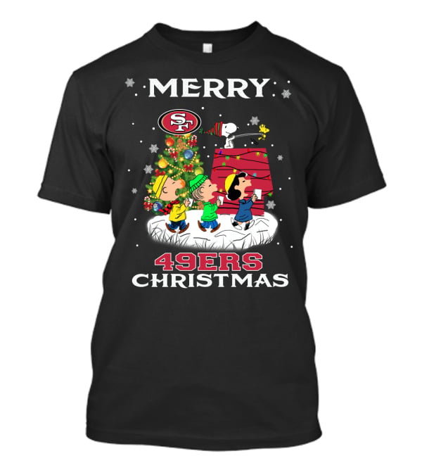 Merry 49ers Christmas Snoopy Peanuts Tree T-Shirt