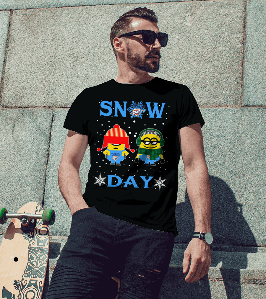 Snow Day Oklahoma City Thunder Minion Collaboration T-Shirt