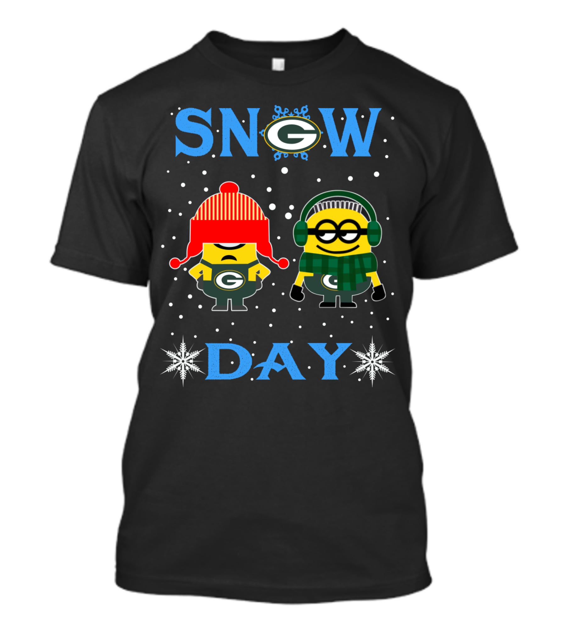 Snow Day Green Bay Packers Minion Fans Winter Fun T-Shirt