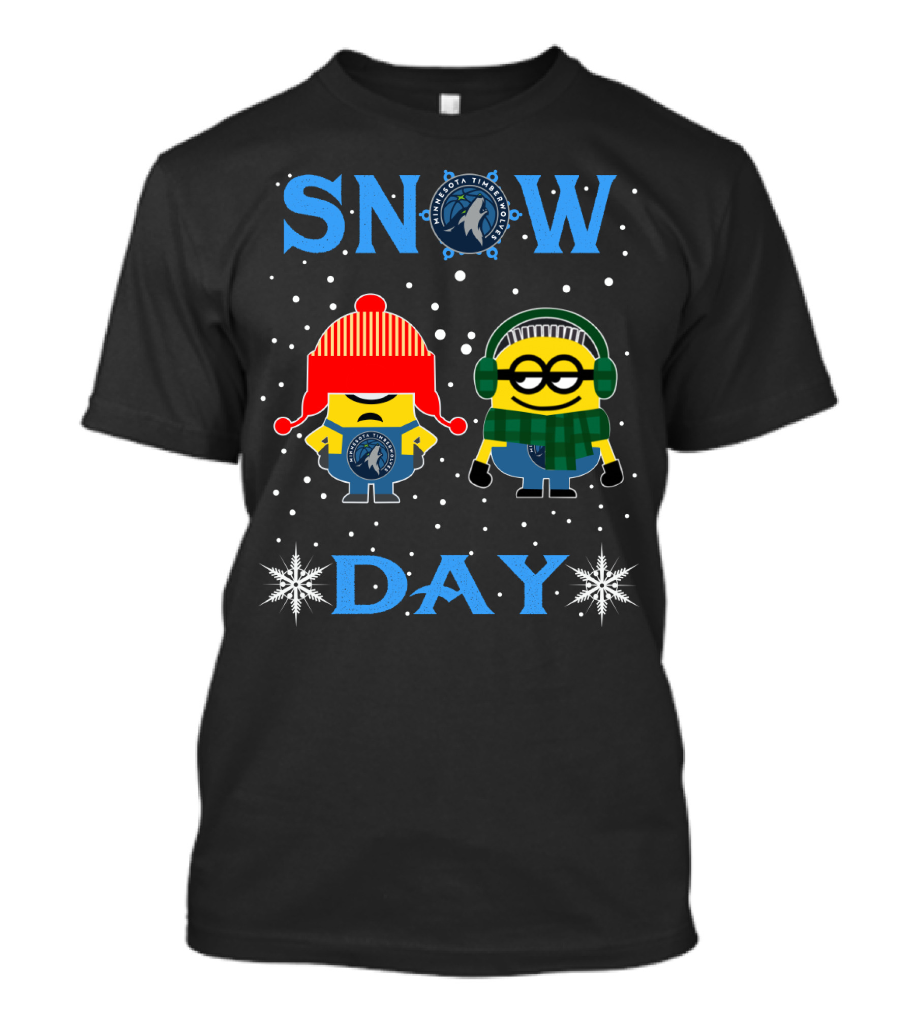 Snow Day Minnesota Timberwolves Minions Winter Fun T-Shirt