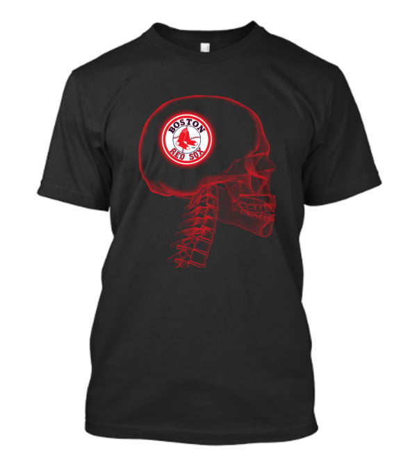 Boston Red Sox Logo Inside Skull Renders Team On My Brain T-Shirt