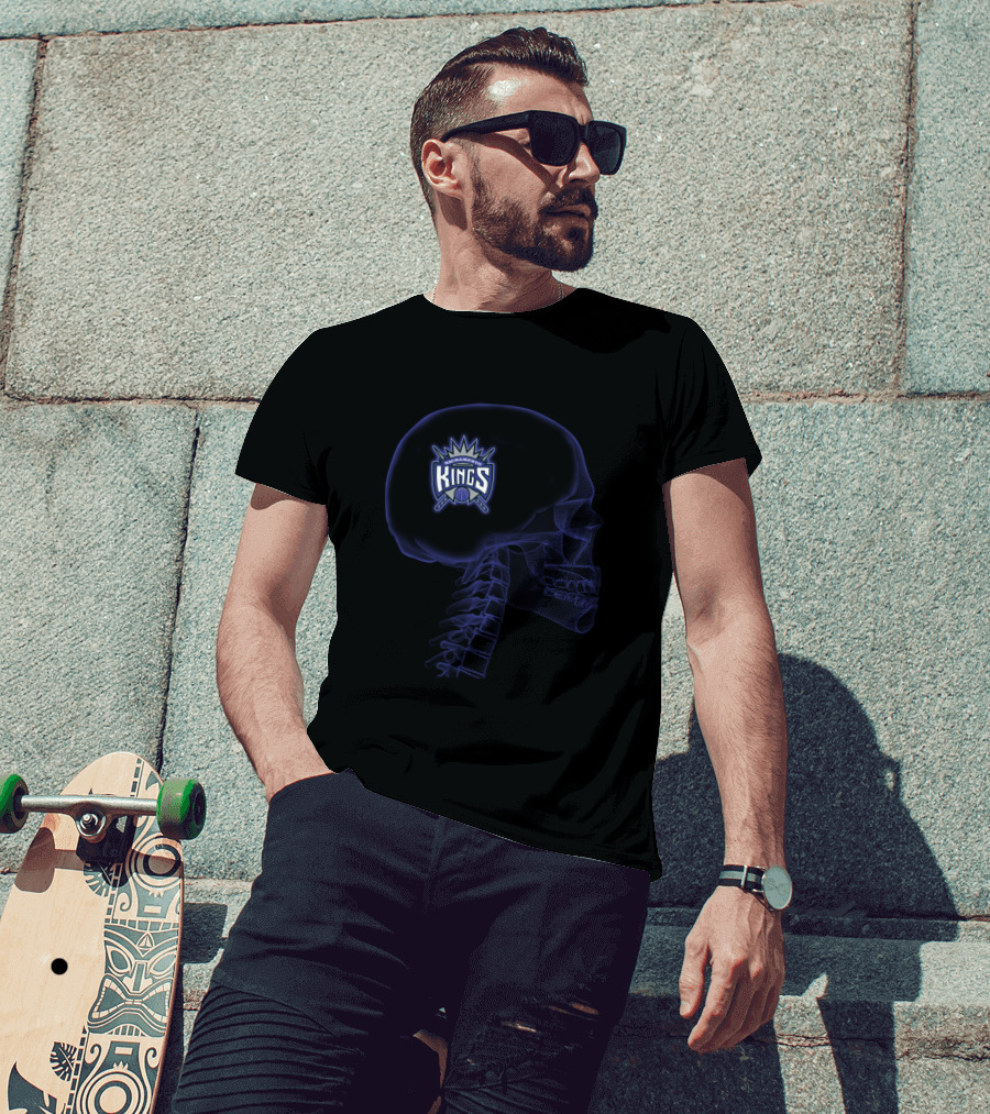 Sacramento Kings Logo In Skull Brain Halloween Theme T-Shirt