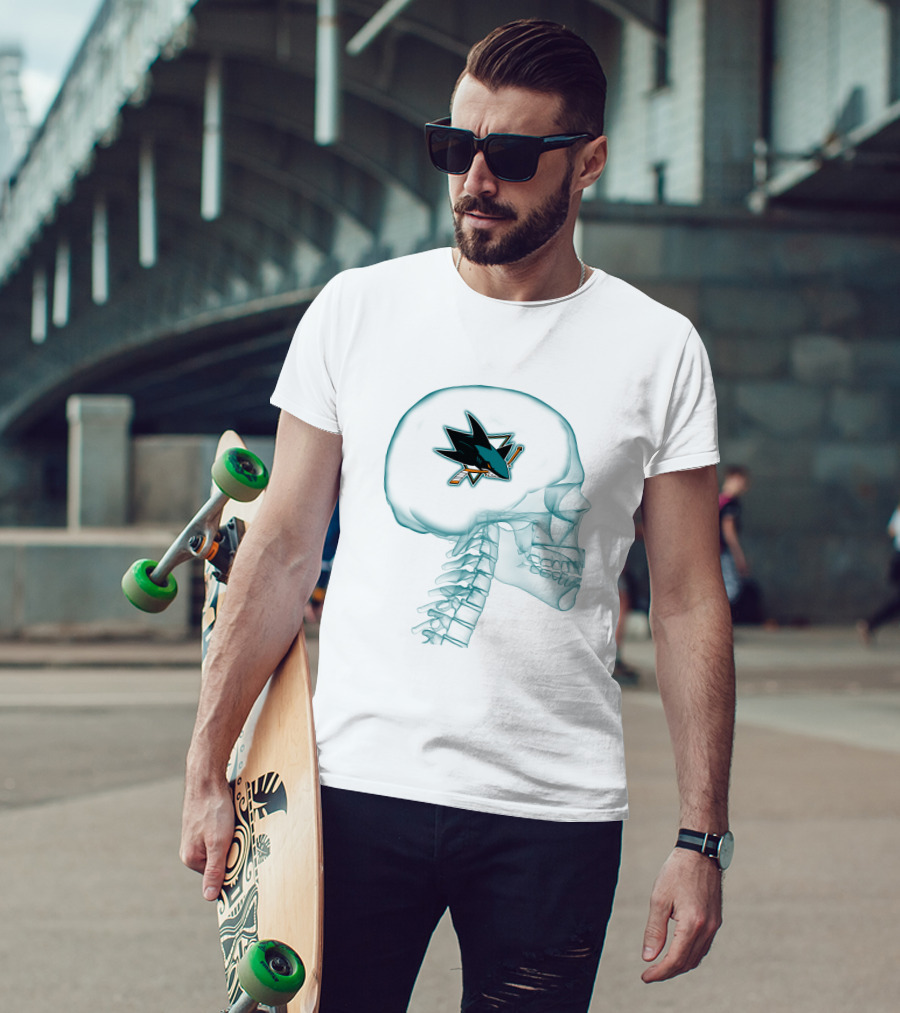 San Jose Sharks Logo Inside X-Ray Brain Concept T-Shirt