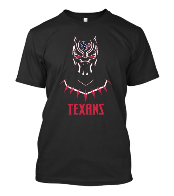 Black Panther Texans Logo Mask With Necklace T-Shirt