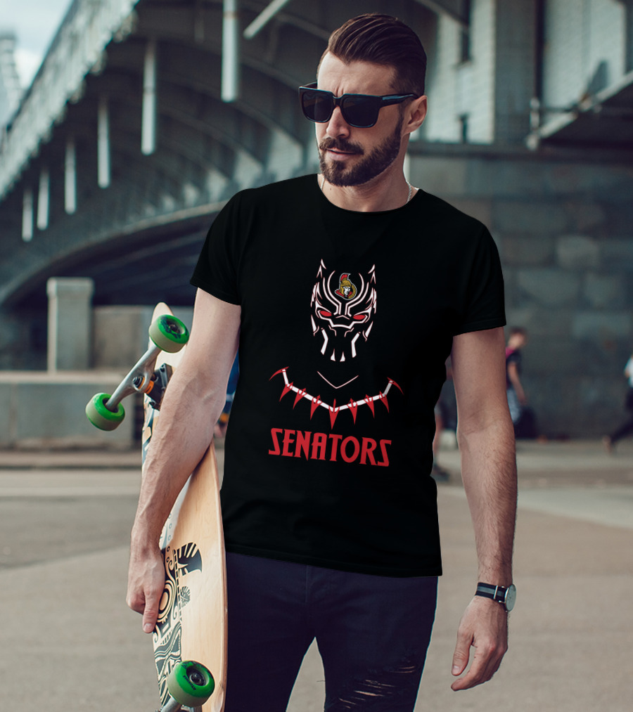 Ottawa Senators Black Panther Fans Mashup T-Shirt