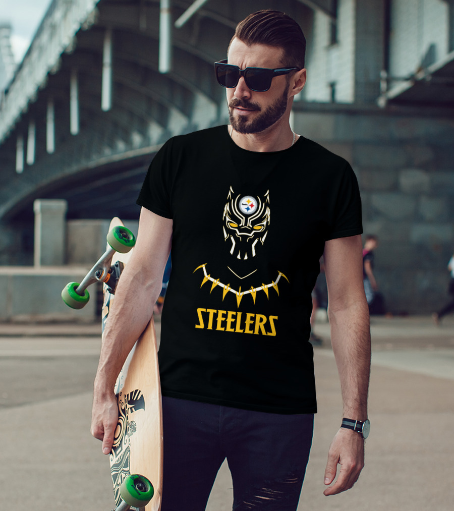 Steelers Black Panther Fan Combination T-Shirt