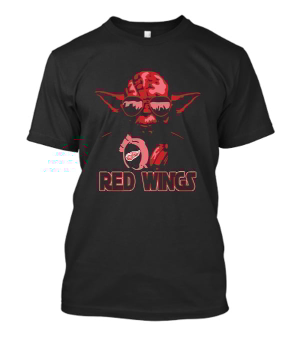 Yoda Detroit Red Wings Fans Star Wars Hockey Red Wings T-Shirt