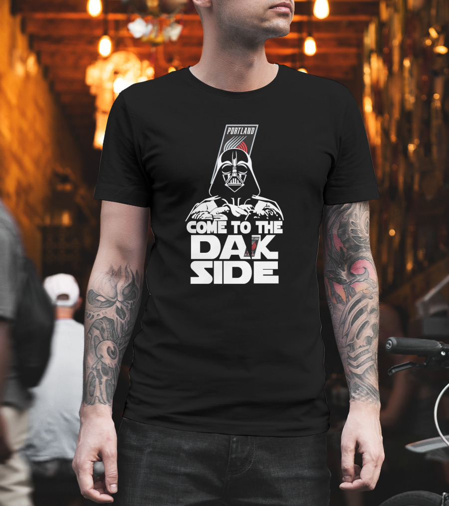 Come To The Dark Side Portland Trail Blazers Logo Darth Vader T-Shirt