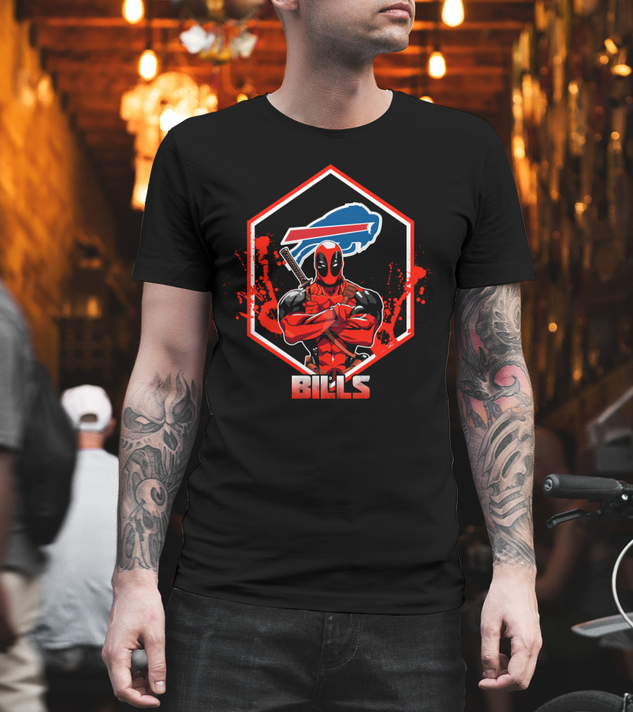 Deadpool Buffalo Bills Fans Crossover T-Shirt