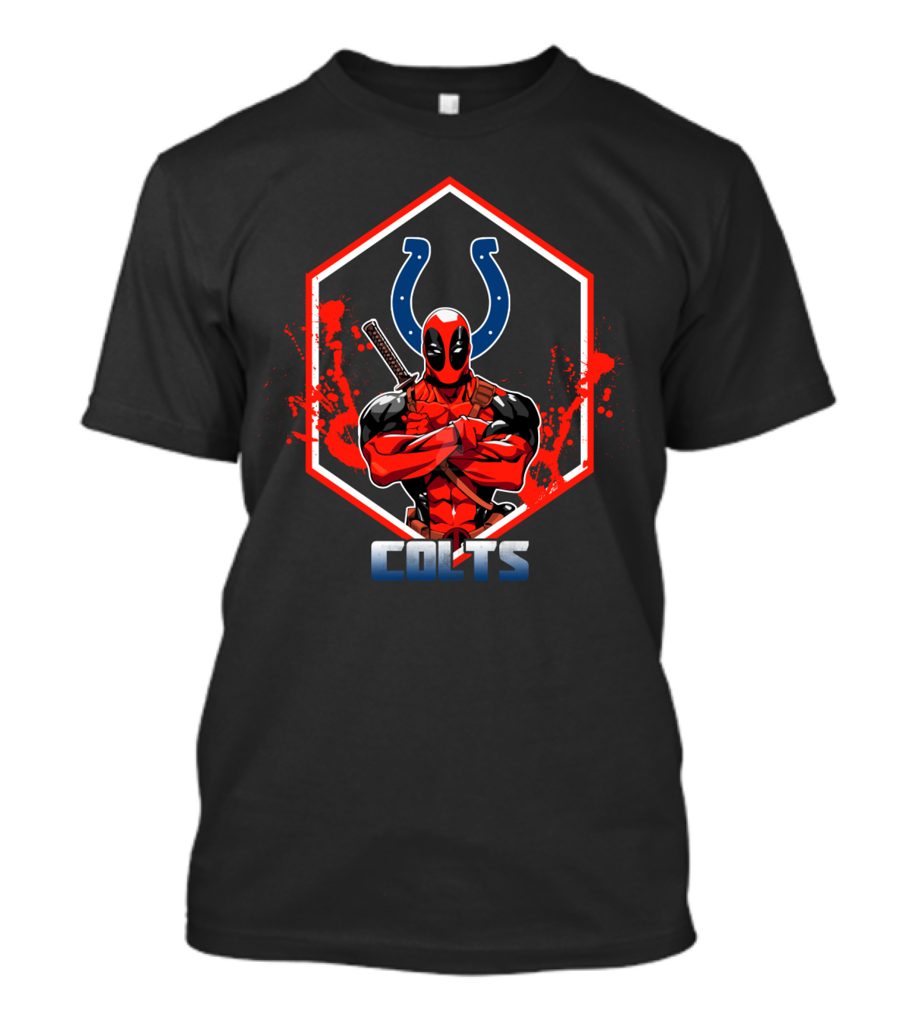 Deadpool Colts Logo Fan Crossover T-Shirt