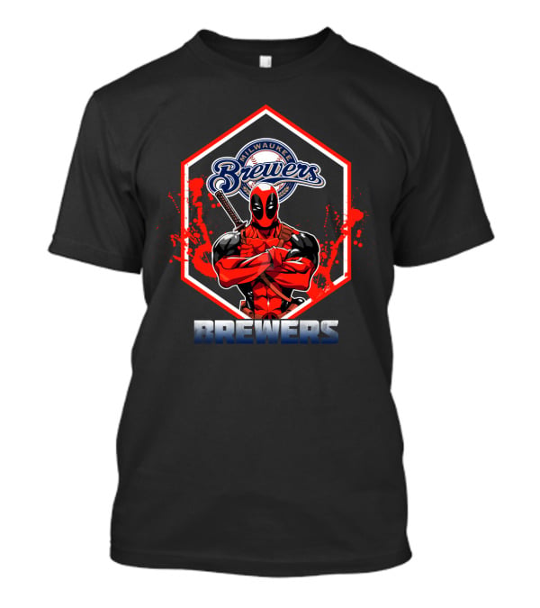 Milwaukee Brewers Deadpool Crossover Fans T-Shirt
