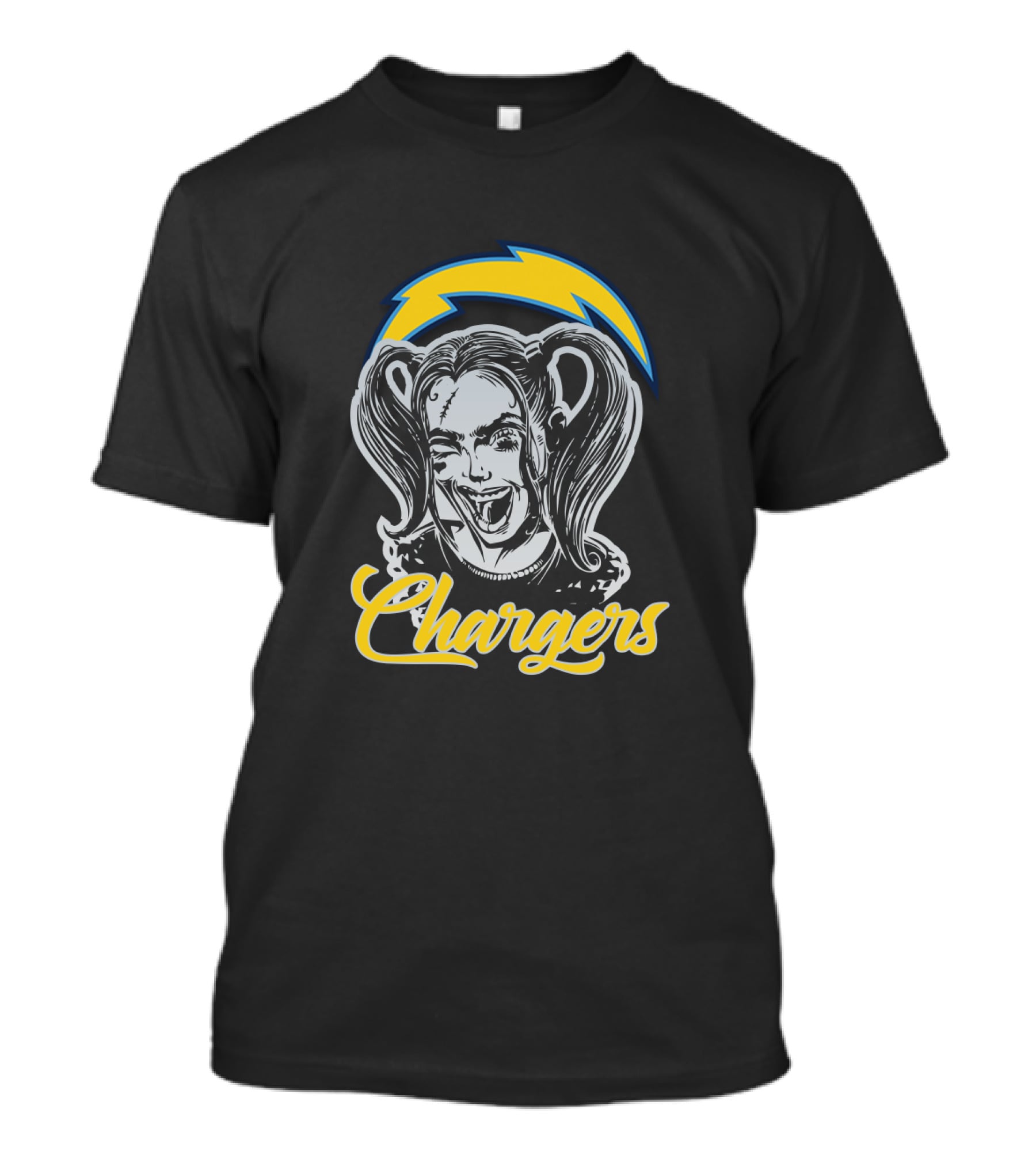 Harley Quinn Chargers Fans Los Angeles Football Enthusiasts T-Shirt