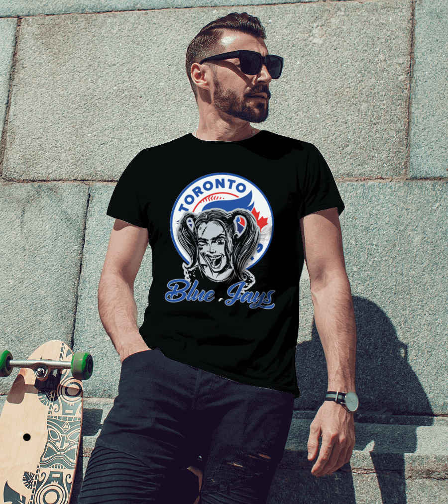 Toronto Blue Jays Harley Quinn Fan Crossover T-Shirt